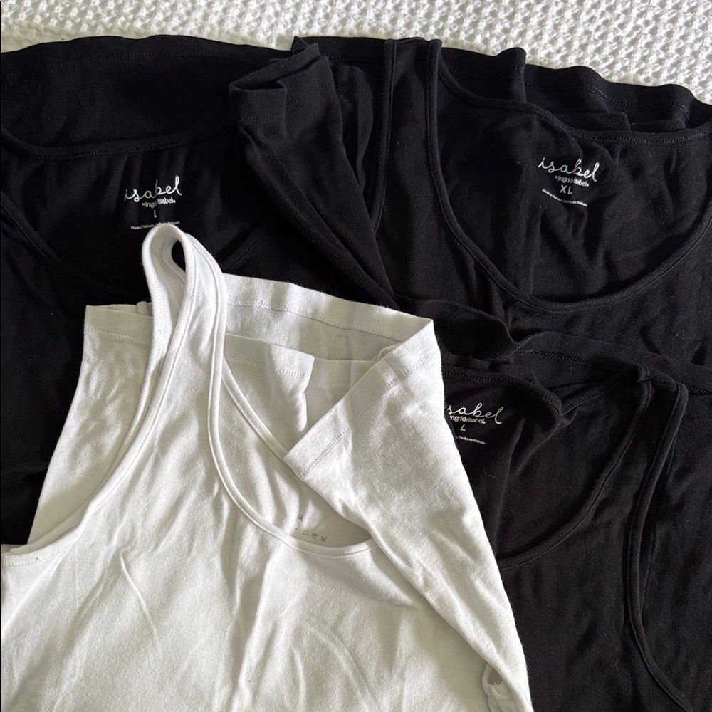 Isabel Maternity by Ingrid & Isabel Black and White Tank Tops 3 large and 1 xl